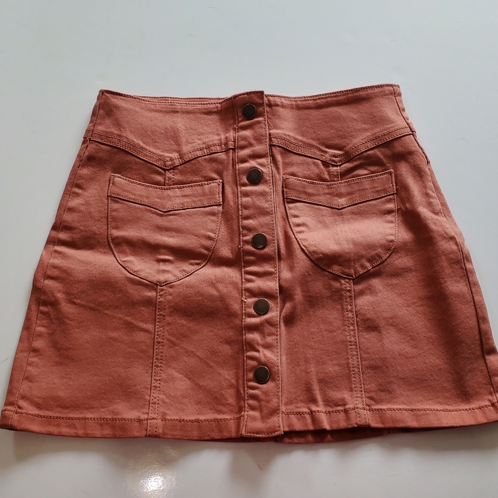Forever 21 Skirt Button Front Burnt orange color Size 26 - Picture 1 of 5